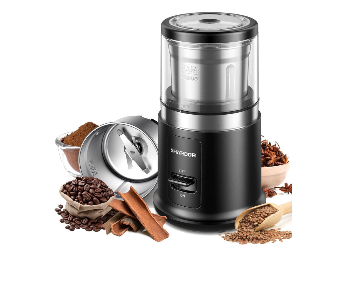 Electric Coffee &amp; Spice Grinder, One Touch &amp; Quiet ➥